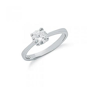 Silver Claw Set Cz Solitaire Ring - London Fifth Avenue jewellery  