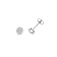 Round White gold diamond stud earrings