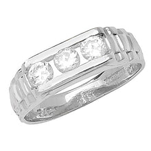 Load image into Gallery viewer, Baby boys Presidential style ring 3 stone
