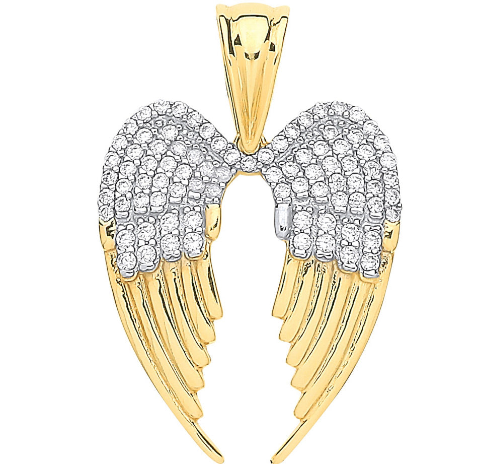 Gold angle wings pendant
