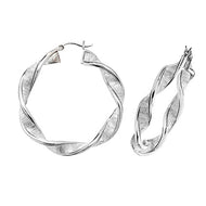 Silver 30mm moondust hoop earrings