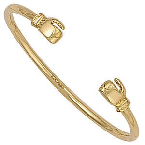 Plain Gold Boxing Glove Bangle - London Fifth Avenue jewellery  