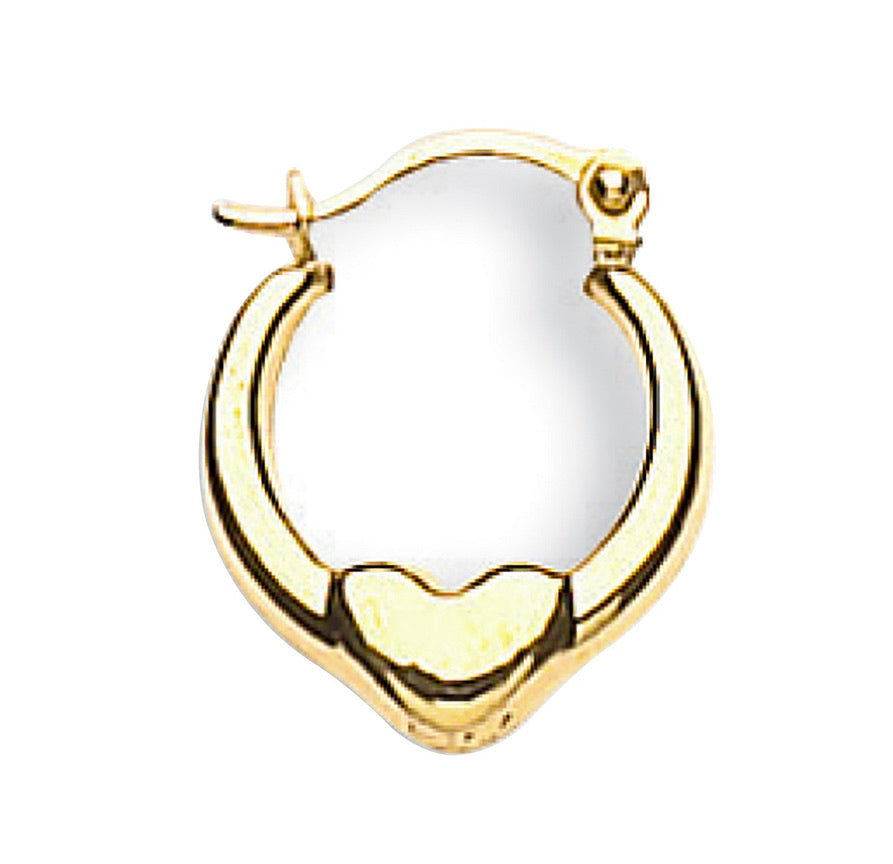 Heart Creole earrings yellow gold