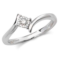 White gold brilliant Diamond cross over ring