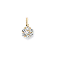 Load image into Gallery viewer, Flower pendant Yellow gold Cz stone

