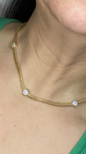 “Fope” style necklace cz stones