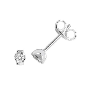 Silver round cubic stone diamond earrings