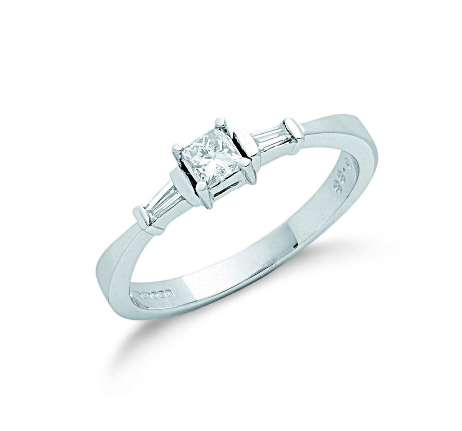 Dainty diamond engagement ring white gold