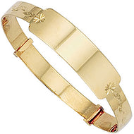 Yellow 9ct gold baby ID bangle - London Fifth Avenue jewellery  