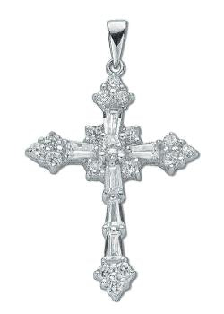 Amelia Silver Cross Pendant - London Fifth Avenue jewellery  