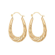 Yellow gold oval creole hoops