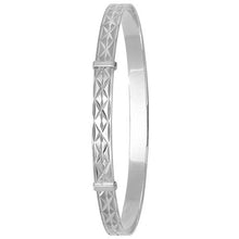 Load image into Gallery viewer, Woman’s silver engraved expandable slave / Gypsy bangle
