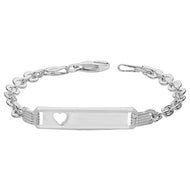 Silver cut out baby bracelet