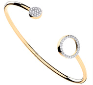 Torque circle end Baby Bangle yellow gold