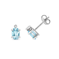 Diamond white gold aquarium stud earrings