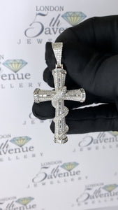 Snake cross pendant silver