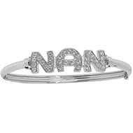 Ladies round silver cz Nan bangle