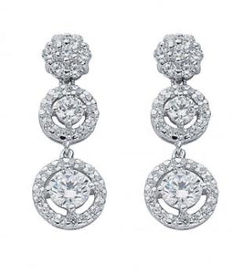 Halo Drop Earrings - London Fifth Avenue jewellery  