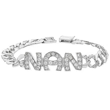 Load image into Gallery viewer, Nan bracelet silver cz flat curb
