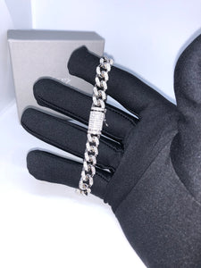 Mans cubic zirconia diamond curb bracelet - London Fifth Avenue jewellery  
