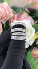 Load image into Gallery viewer, Half paved cubic zirconia eternity band - London Fifth Avenue jewellery  
