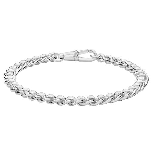 Ladies 7” roller ball silver bracelet