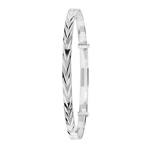 Woman’s diamond cut silver expandable bangle