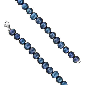 Blue freshwater pearls 18”