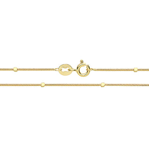 Yellow gold snake chain with square bead