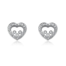 Load image into Gallery viewer, Paved floating diamond heart earrings - London Fifth Avenue jewellery  
