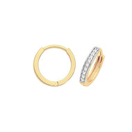 Hinged cz set hoop earrings