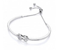 Silver CZ infinity Adjustable slider bangle