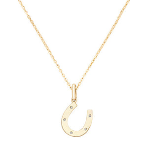Hanging lucky horse shoe 9ct yellow gold