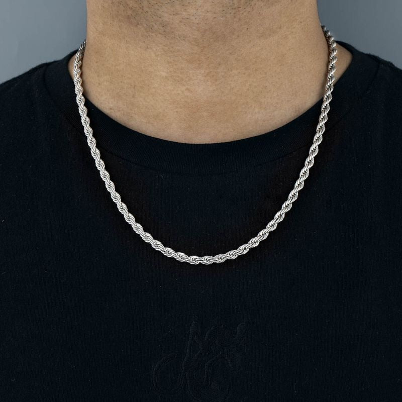 Silver unisex rope chain