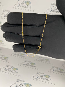 Rosary necklet 9ct yellow gold 16 inch