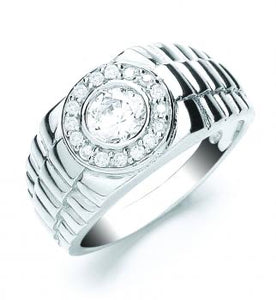 Gents Silver Rolex Style Ring - London Fifth Avenue jewellery  