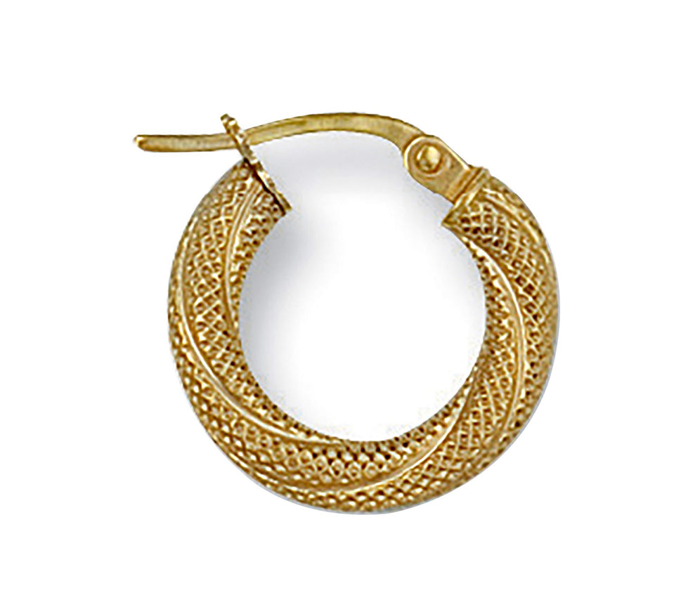 Y/G Frosted Twisted Hoop Earrings