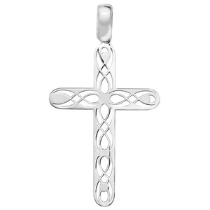 Rounded Celtic silver cross pendant