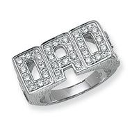 Large paved silver DAD Ring