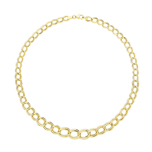 Oval double link open necklace