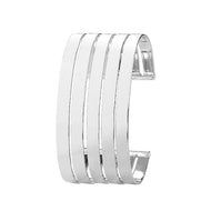 Wide silver ladies cuff bangle