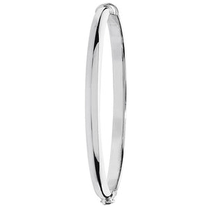 Maidens / older girls plain silver oval hinged bangle