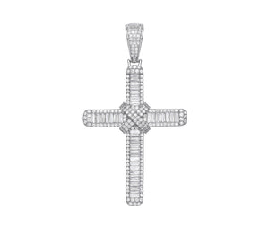 Baguette large cross pendant with