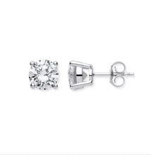 Load image into Gallery viewer, Silver Brilliant Cut Cz 8mm Claw Set Stud
