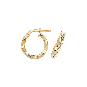 10mm tiny twisted hoop earrings yellow gold