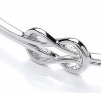 Load image into Gallery viewer, Silver CZ infinity Adjustable slider bangle

