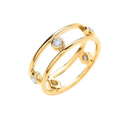 Lushu 9ct Yellow Gold 0.25ctw Diamond Ring