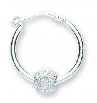Silver Glitter Ball Hoop Earrings - London Fifth Avenue jewellery  