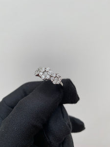 3 flower elusion diamond ring white gold