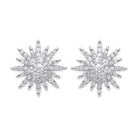 Star burst silver stud - London Fifth Avenue jewellery  